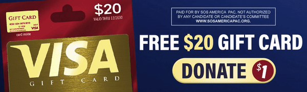SOS America PAC Gift Card - America First HQ GIF