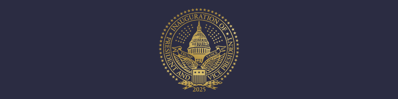 An image of the Inaugural Seal. "Inauguration of President and Vice President 2025" text in image.