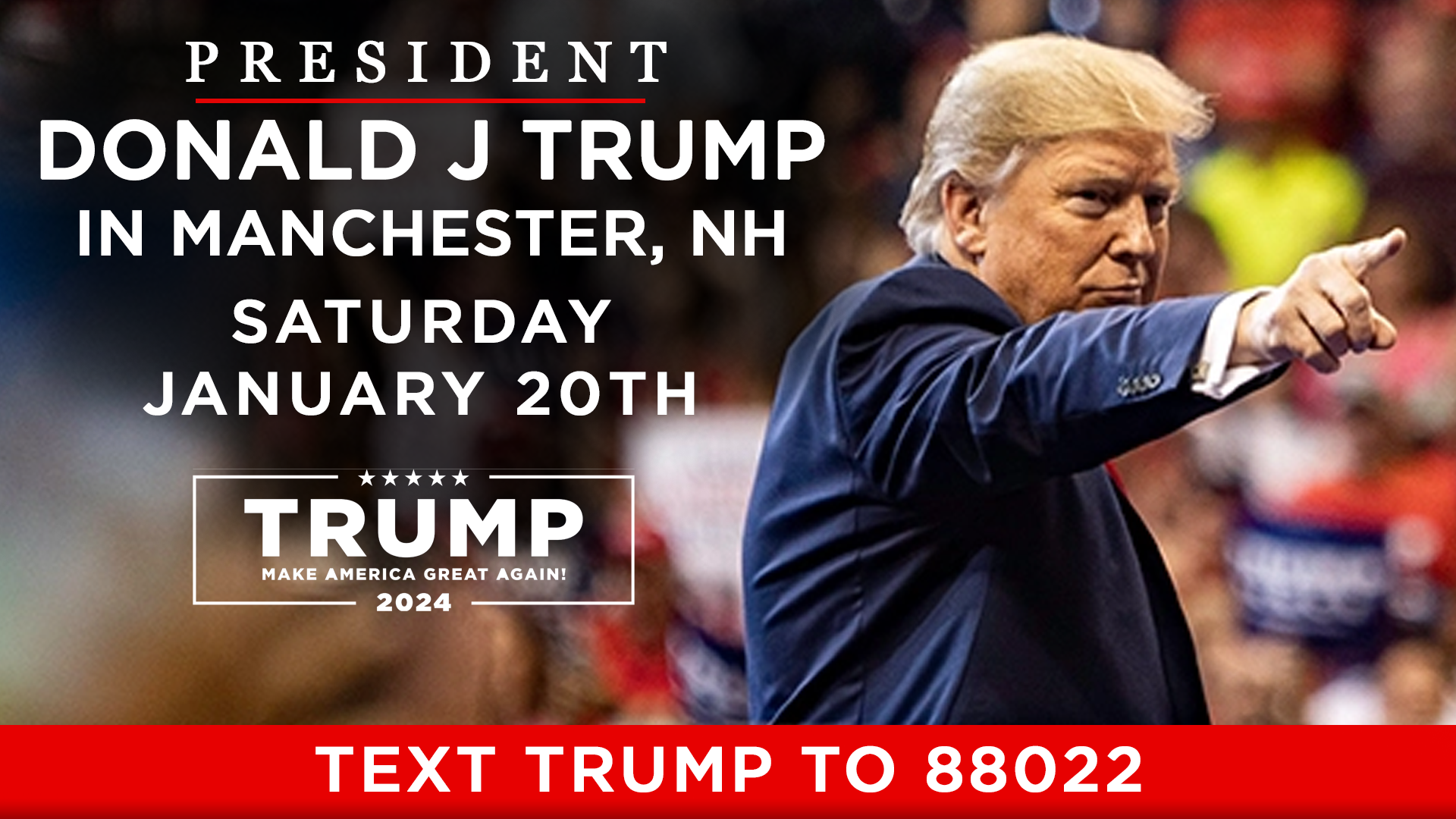 President Trump Holds Rally in Manchester, New Hampshire